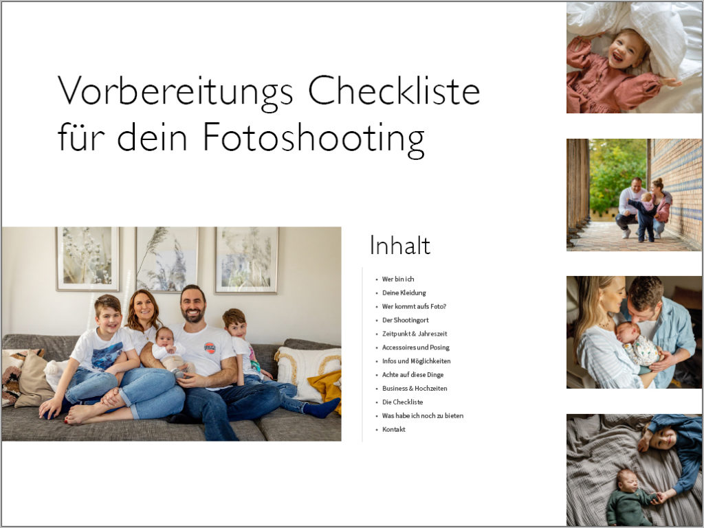 Fotoshooting Vorbereitung Checkliste