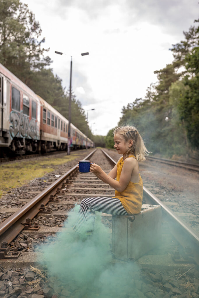 Kinder Fotoshooting mit Rauchfackeln